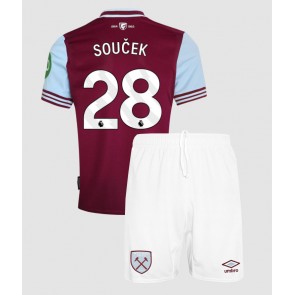 West Ham United Tomas Soucek #28 Dětské Domácí dres komplet 2024-25 Krátký Rukáv (+ trenýrky)